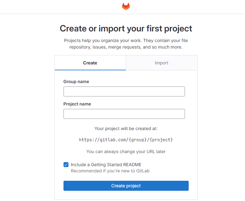 create an account on GitLab